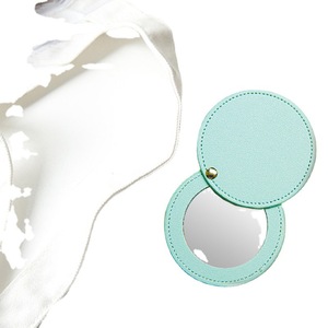 PU Round Pocket Makeup Mirror Multi-Color Simple Portable Creative Touch-Up <strong>Mini</strong> Handheld Ins-Style <strong>Dressing</strong> <strong>Table</strong> - Product Image 5