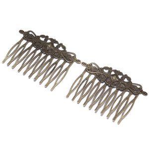Retro Floral <b>Hair</b> <b>Comb</b> 13 Cm Bronze Alloy <b>Hair</b> Accessory For DIY Jewelry Making - Product Image 5