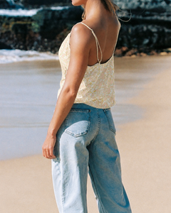OEM Custom Luxury Beach Print Loose Camisole <b>Top</b> High-Quality Breathable <b>Linen</b> Camisole <b>Top</b> - Product Image 4