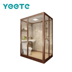 Cabines <span class=keywords><strong>de</strong></span> <span class=keywords><strong>douche</strong></span> tout-en-un modernes YEETE, portes battantes classiques, cadre en alliage d'aluminium, rectangulaires, en fibre <span class=keywords><strong>de</strong></span> verre - Product Image 1