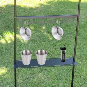 Camping Outdoor Desktop <b>Shelf</b> Aluminum Alloy Portable Storage Rack For Picnic Cooking Equipment 40x10x0.2cm - Product Image 1
