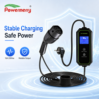 Chargeur EV portable de type 2 de 3,5 kW, 16A 230Vac avec prise d'alimentation personnalisée pour les besoins de charge à domicile, au garage, en voyage et en cas d'urgence en Europe