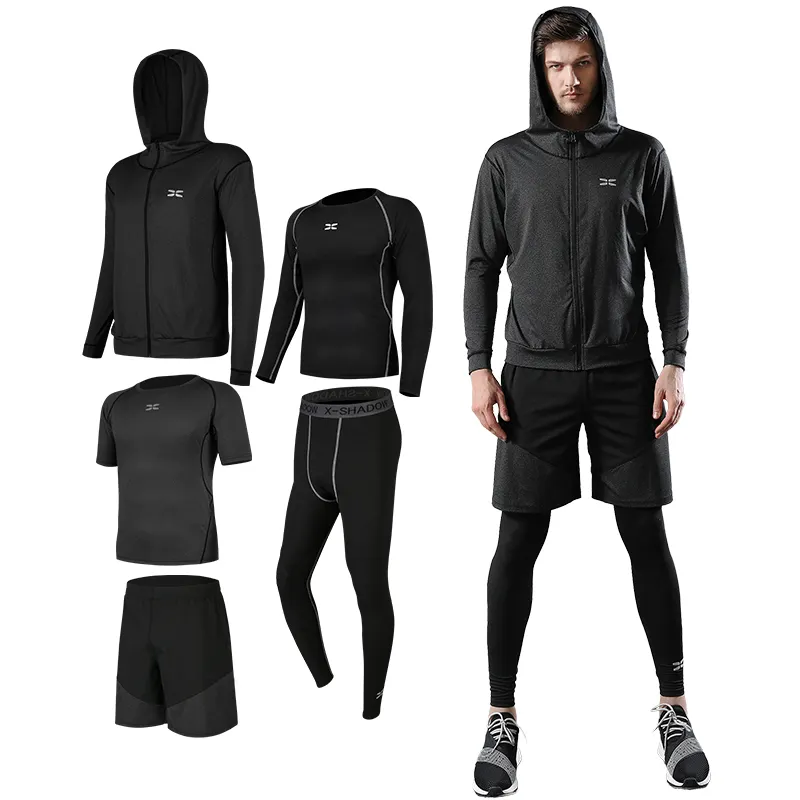 Running Fitness Clothing Sportswear Shirts Set Gym Hoodies Sports Wear Plus Size T-shirts Jackets Men's Suits Workout Clothing