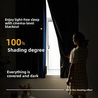 Rideau occultant intégral moderne en polyester sans perforation, auto-adhésif, pour séparation de pièce de location, chambre et fenêtre en baie, pour rideau de fermeture