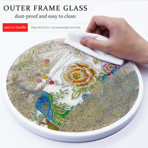 Peacock design round glass frame hanging Diamond Painting nappe ciondolo <span class=keywords><strong>trapani</strong></span> parziali pittura mosaico punto croce kit regalo - Product Image 6