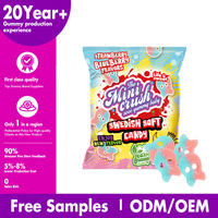 Grosir kustom permen Swedia asam Vegan Halal Gummy Strawberry Blueberry rasa permen Swedia