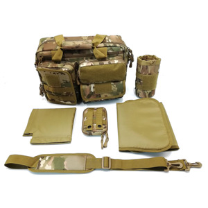 Borsa Fasciatoio Tattica di Alta Qualità con Materassino, Organizer per Pannolini per Mamma e Papà, Borsa a Tracolla da Viaggio di Grande Capacità - Product Image 1