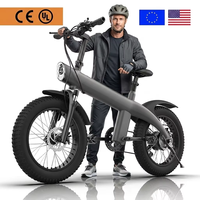Vélo électrique pliable tout-terrain 750W 48V à pneus larges 20 pouces pour adulte, avec assistance électrique, en stock UE/US