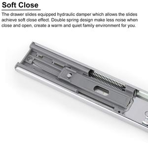 Glissière <span class=keywords><strong>de</strong></span> tiroir à fermeture douce haute performance <span class=keywords><strong>de</strong></span> 18 pouces, à extension complète, à montage latéral, avec roulement à billes <span class=keywords><strong>pour</strong></span> armoire - Product Image 2