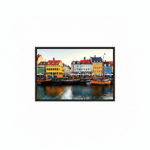 Nyhavn Denmark Canvas Print: Copenhagen Colorful Harbor Scene,<b>BLACK</b> <b>FRAMED</b> CANVAS - Product Image 2