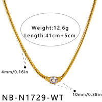 Colliers minimalistes tendance en acier inoxydable avec zircon ovale pour femmes, bijoux plaqués or de haute qualité, vente en gros TGXL14052