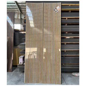 Pannello Acustico in Fibra di Poliestere Bianca con <span class=keywords><strong>Doghe</strong></span> in Legno, Rivestimento in PVC, Insonorizzante, Decorazione d'Interni Mobile dal Design Contemporaneo - Product Image 2