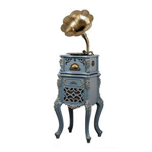 Promotion : Lecteur de disques vinyles vintage tout-en-un en bois avec Bluetooth, radio FM, USB et 3 vitesses – Décoration audio rétro pour la maison - Product Image 1