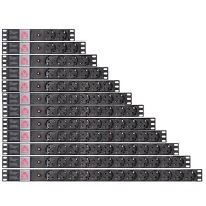 PDU Power Distribution Unit Strip Network Cabinet Rack presa elettrica presa sovraccarico interruttore a doppia rottura cavo di prolunga da 2m