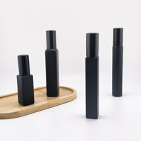 Botol kaca Mini hitam Matte 5ml 10ml, botol penyemprot leher sekrup kaca parfum perjalanan kabut halus kosong