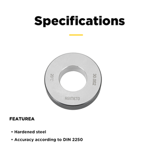 แหวนวัดขนาด Asimeto ขนาด 2 มม.-275 มม. มาตรฐาน DIN2250C JIS JJG ASME 675 ซีรีส์ - Product Image 3