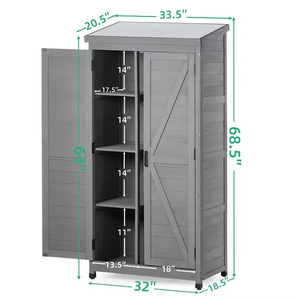<span class=keywords><strong>Armoire</strong></span> de rangement extérieure DISHI avec dessus en métal, abri de <span class=keywords><strong>jardin</strong></span> écologique pour cour et patio, cadre en bois - Product Image 6