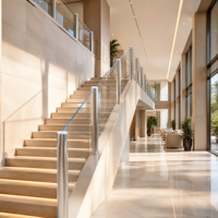 Balustrade en acrylique sur mesure de haute qualité, garde-corps transparent comme du cristal avec poteau en acier inoxydable pour balcon de luxe