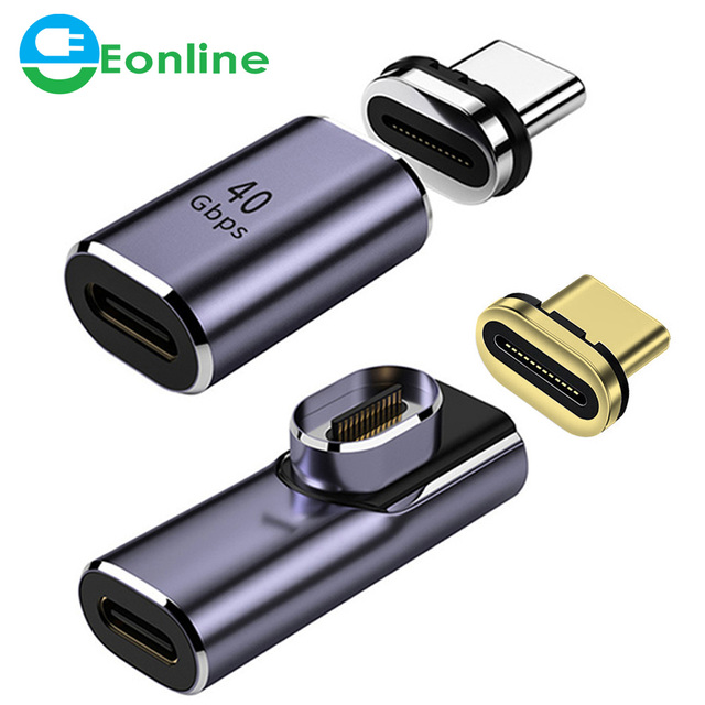 EONLINE Magnetic Adapter USB C to Type C 40Gbps USB4.0 Thunderbolt3 100W Fast Charging Magnet Converter Cable 8K@60Hz Adapter