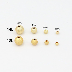 ลูกปัดทองแดงเคลือบทอง 14k รูปทรงกลม สำหรับทำเครื่องประดับ DIY สร้อยข้อมือ อุปกรณ์เสริม D63 - Product Image 2