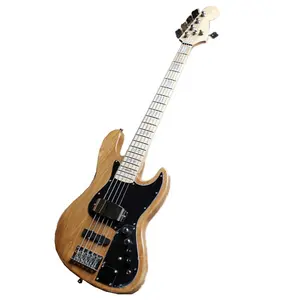 Huiyuan फैक्टरी मूल रंग बास 5 स्ट्रिंग्स इलेक्ट्रिक बास गिटार के साथ सफेद मोती जड़ना, मेपल कीबोर्ड