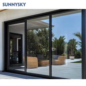 Sunnysky nfrc עיצוב פנים מודרני שלושה מסלולים צרים מסגרת רזה מסגרת זכוכית מחוסמת זכוכית כפולה זכוכית - Product Image 1