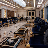 Ensemble de canapés en velours bleu de style français, mobilier de luxe royal, ensemble de salon en bois massif classique, Majlis arabe