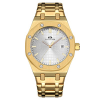 Montre automatique mécanique pour hommes, boîtier en alliage, lumineuse, calendrier, semaine, bracelet en caoutchouc, fermoir caché, résistante à l'eau 30M