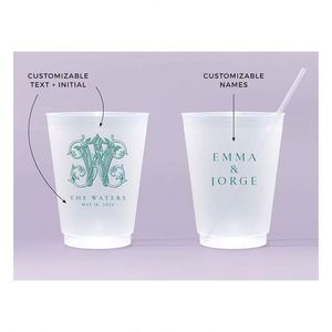 Vasos de Plástico Personalizados, Reutilizables, Resistentes al Agua, Flexibles, Antirrotura, Estilo Romántico, Recuerdos de Boda Modernos - Product Image 4