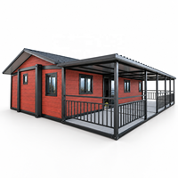 Construction de maison modulaire préfabriquée moderne avec véranda couverte pour résidence privée, villa dans la cour, maison de vacances