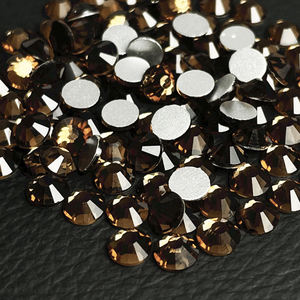 Yantuo toptan çevre dostu Topaz cam Flatback Rhinestone Strass kristal SS3-SS30 Smokerd Nail Art dekorasyon için - Product Image 1