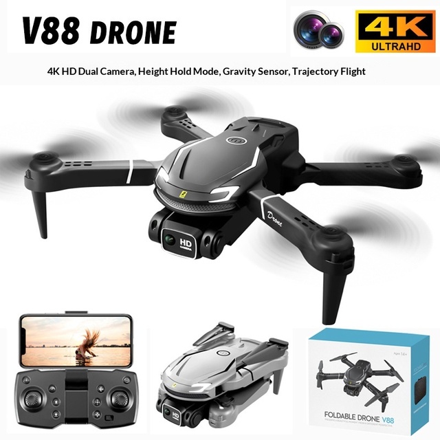 V88 4K High-Definition Plastic Aerial Drone with Dual Camera Remote Control Kids Toy E88drone