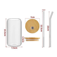 Ensemble de tasses à thé en verre borosilicate transparent personnalisé avec couvercles et pailles, style classique, pour cadeaux, café/bière, vente en gros