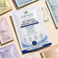 Sachets cosmétiques personnalisés imprimés avec finition mate pour échantillons de lotion et crème pour le visage, avec encoche de déchirement facile