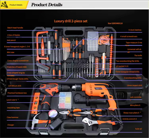 Bộ dụng cụ sửa chữa gia dụng 70 món bằng thép carbon chất lượng cao, hộp nhựa cao cấp màu cam - Product Image 2