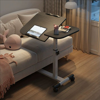 Table d'appoint mobile haut de gamme pour ordinateur portable, bureau réglable avec roulettes pour chambre et salon