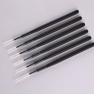 Wood Handle Fine Liner Nail Art Brush <b>Set</b> <b>Crimped</b> Nylon Hair 6-24mm Thin Line Gel Painting Brushes - Product Image 4