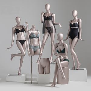 Maniquí de cuerpo completo <span class=keywords><strong>para</strong></span> tienda de ropa interior, expositor de escaparate <span class=keywords><strong>para</strong></span> mujer, color champán, material FRP, maniquí con cabeza de mesa - Product Image 3
