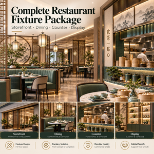 Mobiliario Modular Personalizado para Restaurante Oriental de Dim Sum, Diseño Llave en Mano para Casa de Té, Muebles de Exhibición para el Lanzamiento de una Nueva Tienda de Catering - Product Image 6