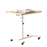 Table d'hôpital en bois massif, mobile, réglable en hauteur, pliable, avec plateau rotatif à 360 degrés, inclinable et relevable, garantie à vie