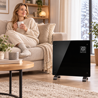Radiateur mural intelligent Wi-Fi bicolore avec panneau en verre, contrôle par application, pour projets résidentiels et commerciaux en intérieur