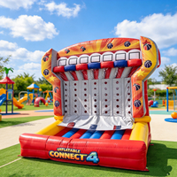 Jeu gonflable interactif commercial pour adultes, très demandé pour la location, incluant des jeux de basket-ball gonflables, Connect 4 et jeux de tir de carnaval