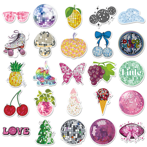 50 piezas de alta calidad Tide Play Cartoon Graffiti PVC pegatina decoraciones impermeables Bola de discoteca pegatina - Product Image 4