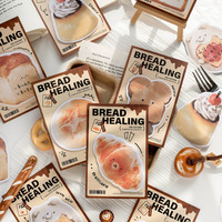 Autocollants alimentaires de boulangerie en forme d'animaux mignons, tons lait chauds, en papier mat, adhésif sans résidu, pour carnet de recettes et scrapbooking