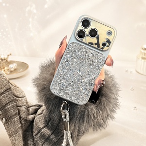 เคสโทรศัพท์หรูหราสำหรับ iPhone แบบ PC ประดับกลิตเตอร์กันกระแทกพร้อมสายคล้อง - Product Image 1