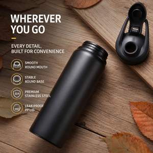 Bouteille de sport en acier inoxydable à paroi simple de 24 oz avec logo personnalisé, anti-fuite, écologique, en métal, pour la gym, avec couvercle - Product Image 4