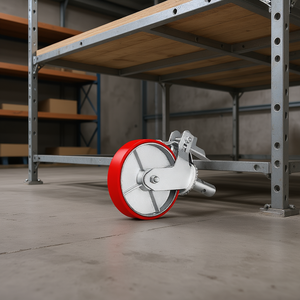 Roulettes robustes de 8 pouces en polyuréthane avec frein pour échafaudages, étagères, meubles et usage industriel - Product Image 2