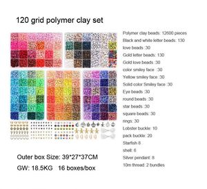 Kit de fabrication de bracelets avec 120 compartiments, plus de 12 600 perles colorées, alphabet et breloques en alliage pour perles en argile - Product Image 3
