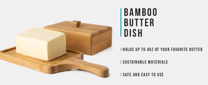 Boîte à beurre simple en bambou avec couvercle, boîte de rangement pour beurre de qualité alimentaire - Product Image 2