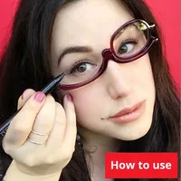 Lunettes de lecture anti-lumière bleue miroir cosmétique rotatif pour les femmes âgées d'âge moyen maquillage des sourcils vente en gros